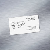手書きモノグラムプロフェッショナルプレーンシンプル マグネット名刺 (インサイチュ)