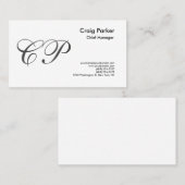 手書きモノグラムプロフェッショナルプレーンシンプル 名刺 (正面/裏面)