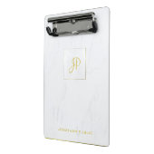 手書きモノグラムマーブルモダン金ゴールドエレガント ミニクリップボード (アングル2)