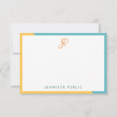 手書きモノグラムモダンシンプルテンプレート ノートカード (裏面)