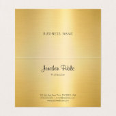 手書きモノグラムモダンフェイク金ゴールドスクリプト 名刺 (内部フラット)