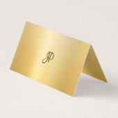 手書きモノグラムモダンフェイク金ゴールドスクリプト 名刺 (裏面)
