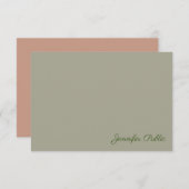 手書きモノグラム名エレガント色テンプレート ノートカード (正面/裏面)