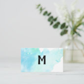 手書きモノグラム |水彩 名刺 (スタンド正面)
