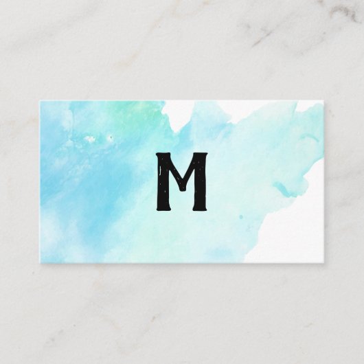 手書きモノグラム |水彩 名刺 (正面)