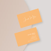 手書きユニークスクリプトのクリーン貼り付けオレンジ 名刺