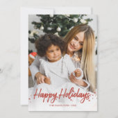 手書きユニークフォトハッピー ホリデー 招待状 (正面)