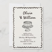 手書きユニークレトロ写結婚真 招待状 (正面)