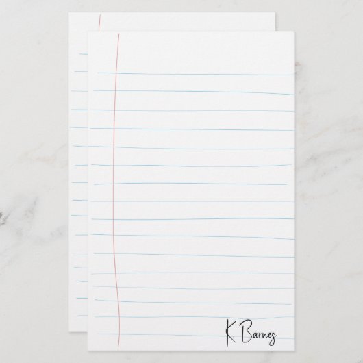 手書きライニング紙 便箋 (正面/裏面)