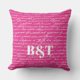 手書きラブストーリー カップルイニシャル プレッピー楽しい クッション