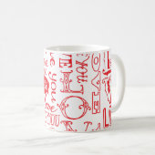 手書きラブドードルシームレスな背景 コーヒーマグカップ (正面右)