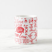 手書きラブドードルシームレスな背景 コーヒーマグカップ (中央)