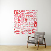 手書きラブドードルシームレスな背景 タペストリー (インサイチュ(横))