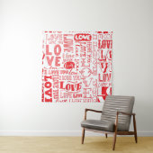 手書きラブドードルシームレスな背景 タペストリー (インサイチュ)