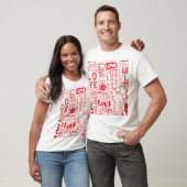 手書きラブドードルシームレスな背景 Tシャツ (ユニセックス)