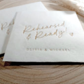 手書きラブノートスタイル結婚ハートの金ゴールド 箔ナプキン