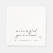 手書きラブノートスタイル結婚ハート スタンダードカクテルナプキン (正面)