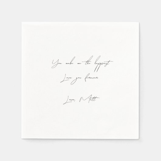 手書きラブノート |個人Touch結婚ズ スタンダードカクテルナプキン (正面)