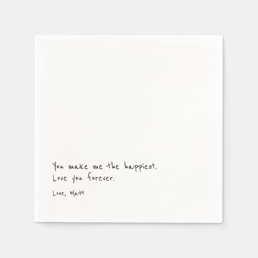 手書きラブノート |個人Touch結婚ズ スタンダードカクテルナプキン (正面)