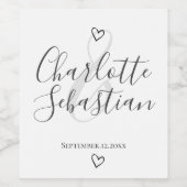 手書きラブハート オーダーメイド ワインラベル (シングルラベル)