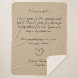 手書きラブレターまたはメッセージ    シェルパブランケット