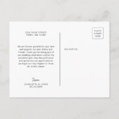 手書きリお洒落ボンありがとうはがき インビテーションポストカード (裏面)