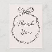 手書きリお洒落ボンありがとうはがき インビテーションポストカード (正面)