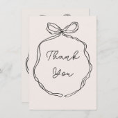 手書きリお洒落ボン縁どサンキューカード サンキューカード (正面/裏面)