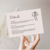 手書きリボンお洒落詳細エンクロージャカード 招待状