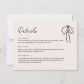 手書きリボンお洒落詳細エンクロージャカード 招待状 (正面)