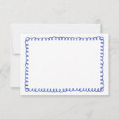 手書きリボンブルーフランスのウェディングRSVPカード 出欠カード (裏面)