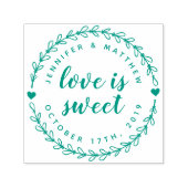 手書きリースとエレガントスクリプ結婚トの日付 セルフインキングスタンプ (デザイン)