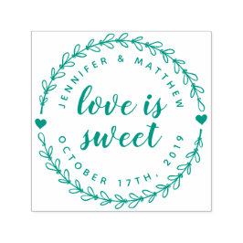 手書きリースとエレガントスクリプ結婚トの日付 セルフインキングスタンプ