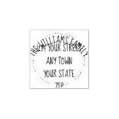 手書きリースとファミリ名差出人住所 ラバースタンプ (インプリント)