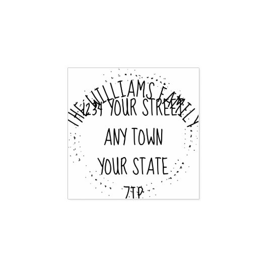 手書きリースとファミリ名差出人住所 ラバースタンプ (インプリント)