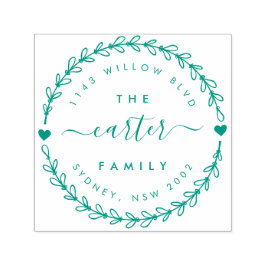 手書きリースファミリ名差出人住所 セルフインキングスタンプ