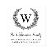 手書きリースファミリ名差出人住所 ラバースタンプ (インプリント)