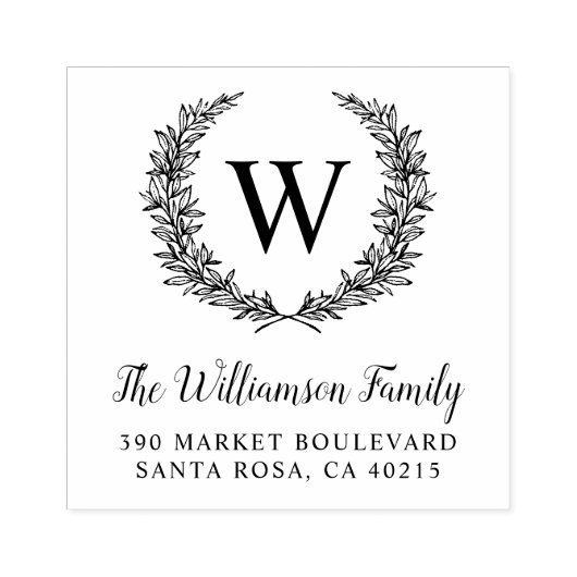 手書きリースファミリ名差出人住所 ラバースタンプ (インプリント)