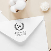 手書きリースファミリ名差出人住所 ラバースタンプ