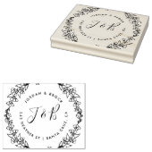 手書きリース結婚のイニシャル差出人住所 ラバースタンプ (押印)