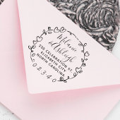 手書きリース結婚の名前差出人住所 ラバースタンプ