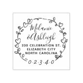 手書きリース結婚の名前差出人住所 ラバースタンプ (インプリント)