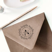 手書きリース |カスタムイニシャル差出人住所 ラバースタンプ