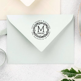 手書きリース |カスタムイニシャル差出人住所 ラバースタンプ