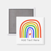 手書きレインボーカラーハート追加カスタム文字 マグネット (正面/裏面)
