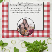 手書きレシピキープサケレッドバッファロー写真の追加 キッチンタオル (折り畳み)