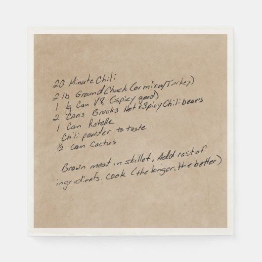 手書きレシピファミリーキープサケカスタムの写真 スタンダードランチョンナプキン (正面)