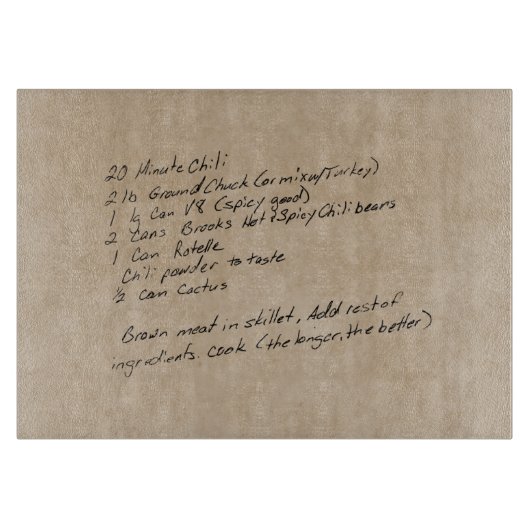 手書きレシピ家族記念カスタム写真 カッティングボード (正面)