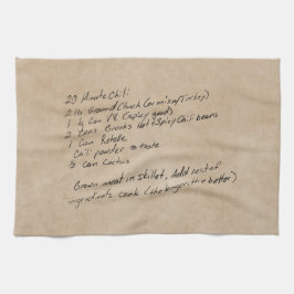 手書きレシピ家族記念カスタム写真 キッチンタオル