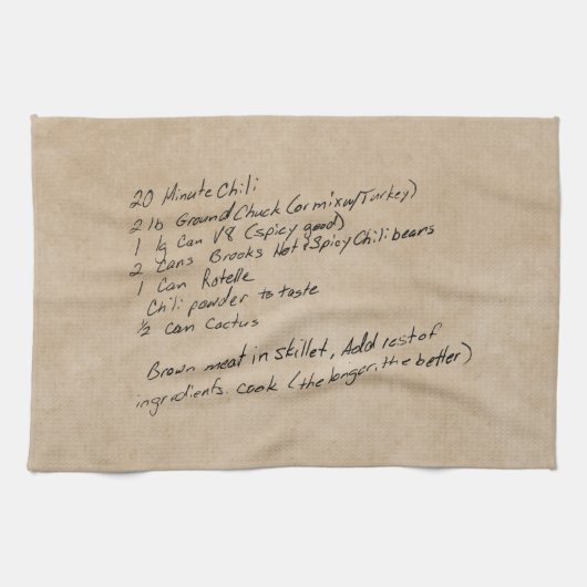 手書きレシピ家族記念カスタム写真 キッチンタオル (横)